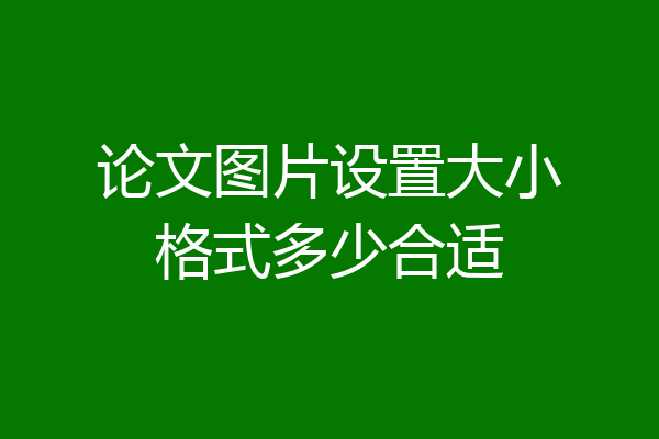 论文图片设置大小格式多少合适
