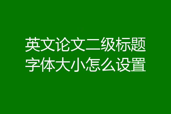 英文论文二级标题字体大小怎么设置