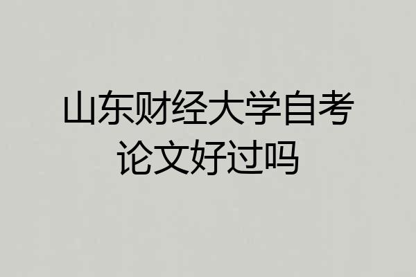 山东财经大学自考论文好过吗