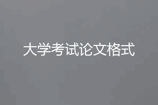 大学考试论文格式