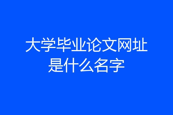 大学毕业论文网址是什么名字