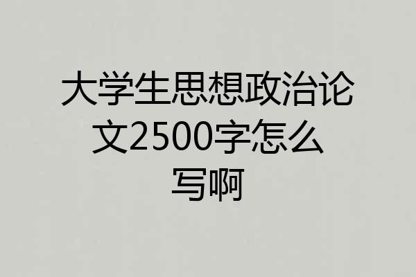 大学生思想政治论文2500字怎么写啊