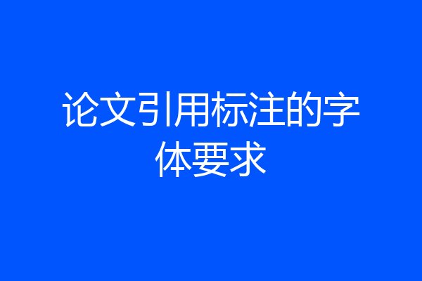 论文引用标注的字体要求
