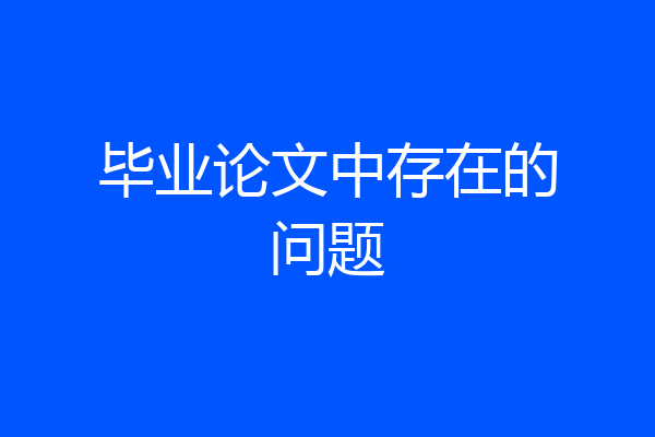 毕业论文中存在的问题