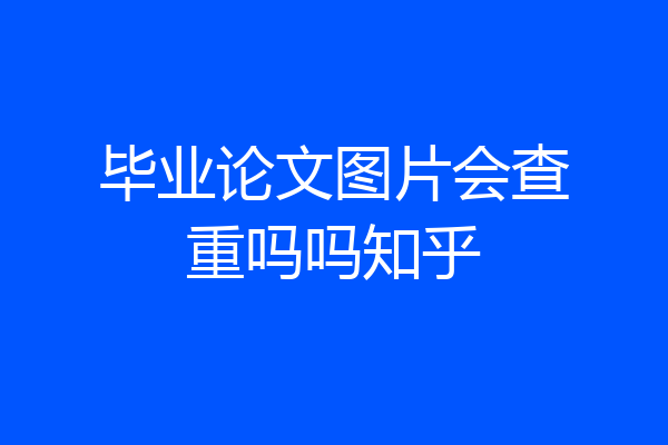 毕业论文图片会查重吗吗知乎