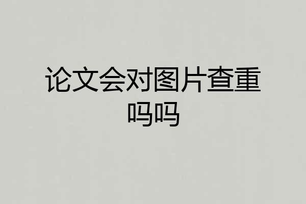 论文会对图片查重吗吗