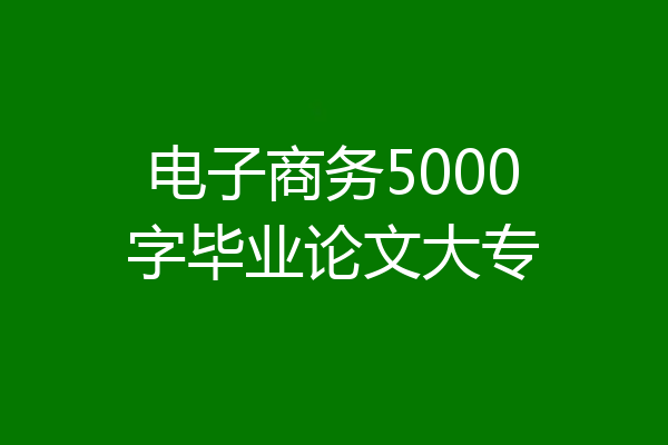 电子商务5000字毕业论文大专