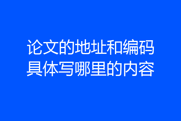 论文的地址和编码具体写哪里的内容