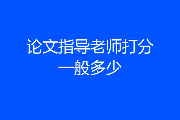 论文指导老师打分一般多少