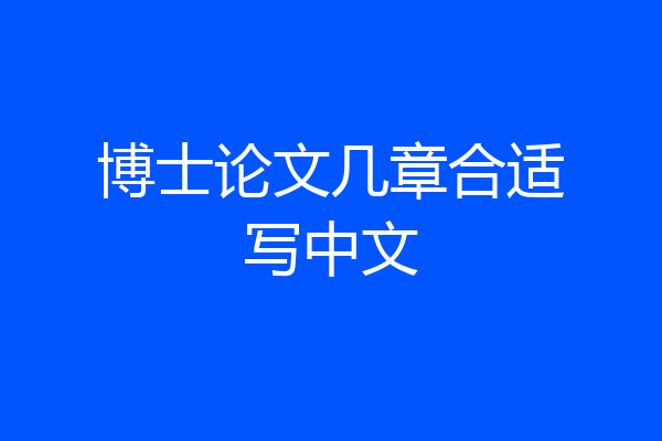 博士论文几章合适写中文