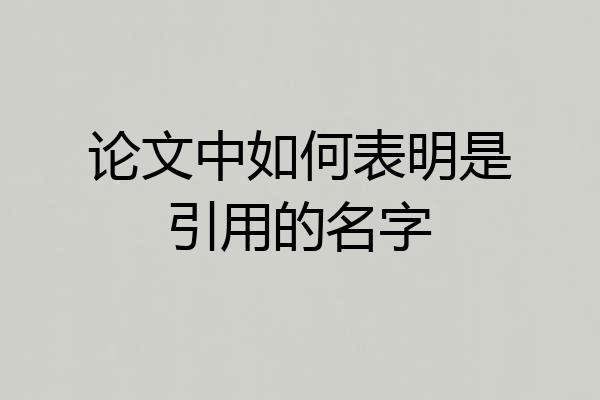 论文中如何表明是引用的名字