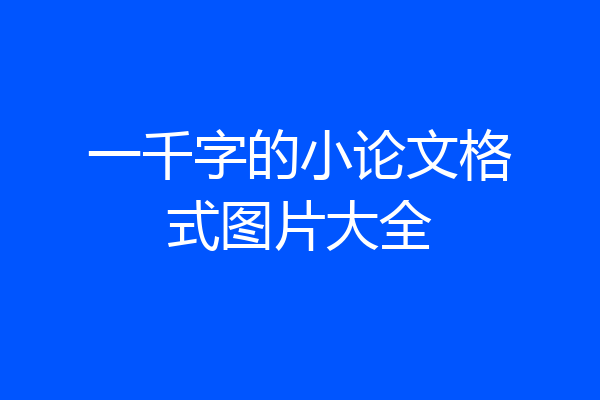 一千字的小论文格式图片大全