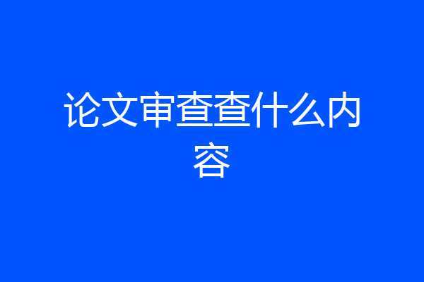 论文审查查什么内容