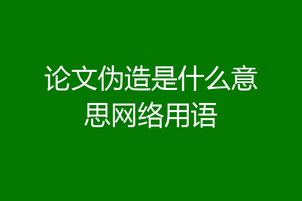论文伪造是什么意思网络用语