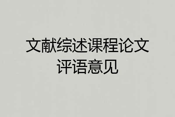 文献综述课程论文评语意见