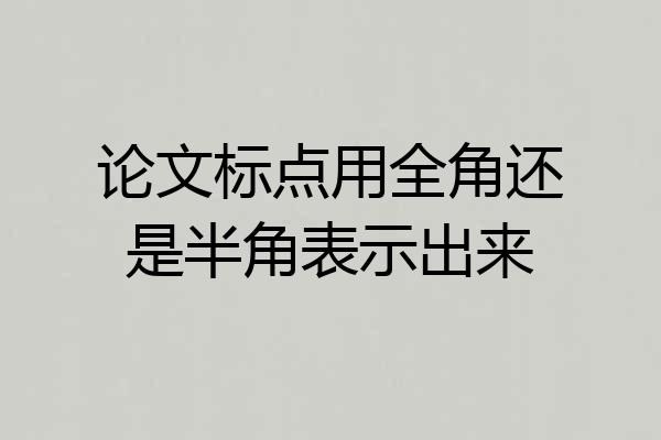 论文标点用全角还是半角表示出来