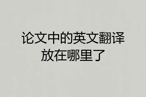 论文中的英文翻译放在哪里了