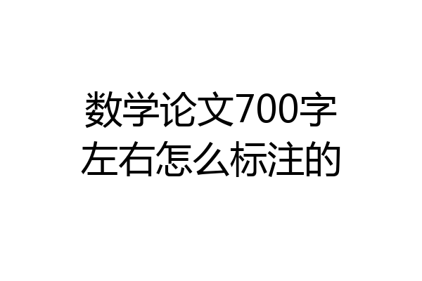 数学论文700字左右怎么标注的