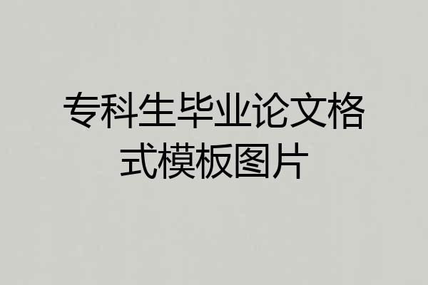 专科生毕业论文格式模板图片