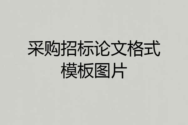 采购招标论文格式模板图片