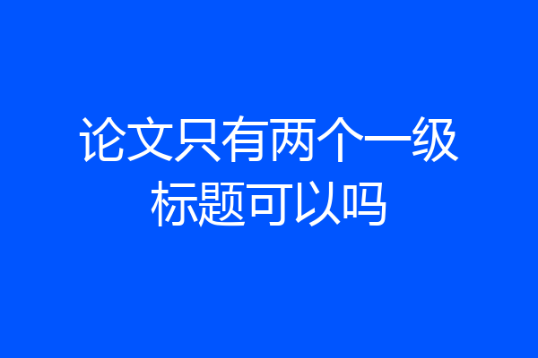 论文只有两个一级标题可以吗