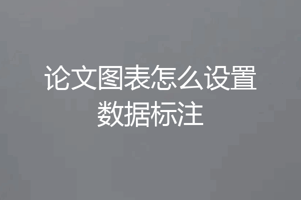 论文图表怎么设置数据标注