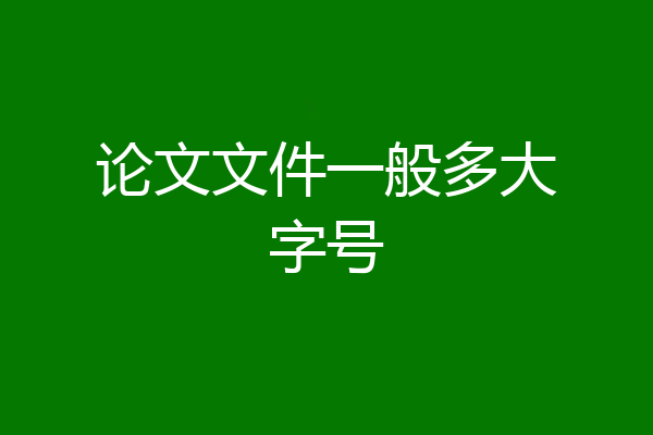 论文文件一般多大字号