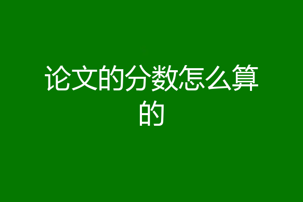 论文的分数怎么算的