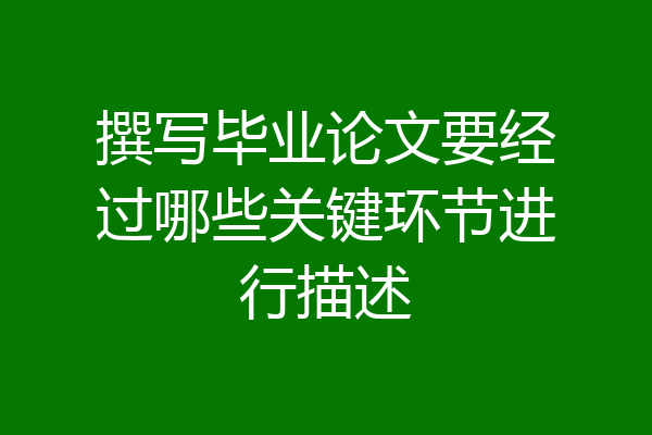 撰写毕业论文要经过哪些关键环节进行描述