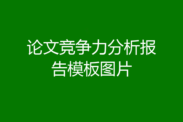 论文竞争力分析报告模板图片