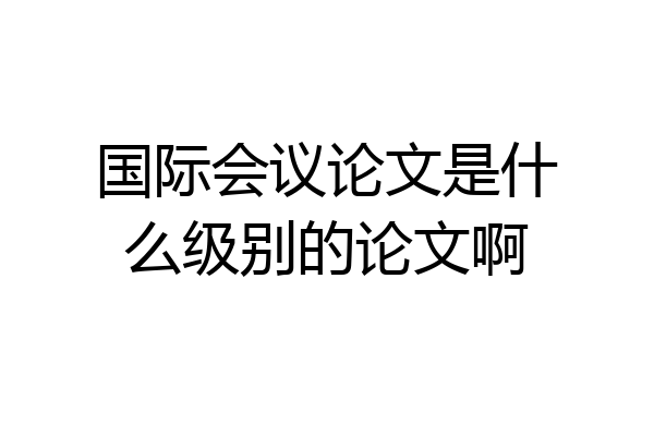 国际会议论文是什么级别的论文啊