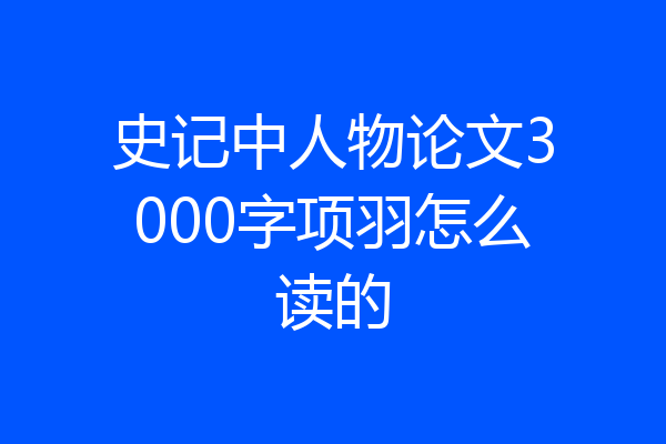 史记中人物论文3000字项羽怎么读的