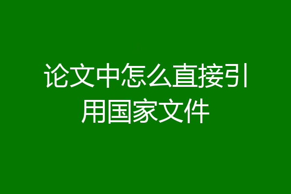 论文中怎么直接引用国家文件