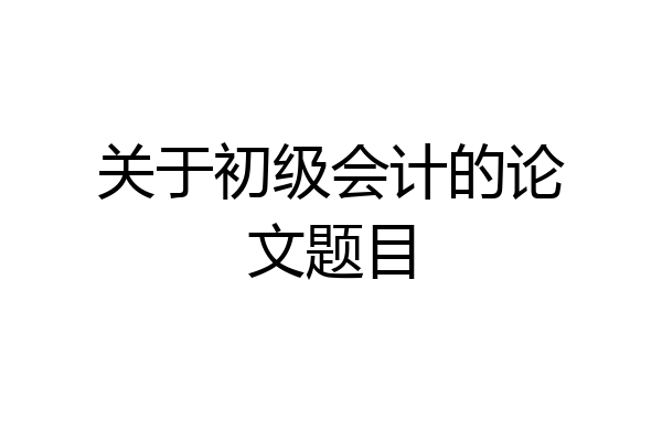 关于初级会计的论文题目