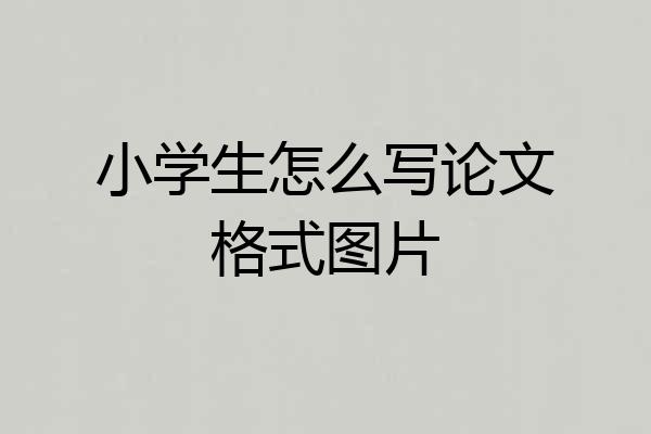 小学生怎么写论文格式图片