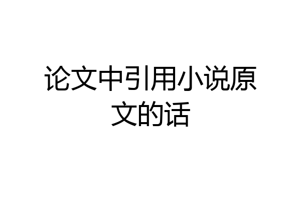 论文中引用小说原文的话
