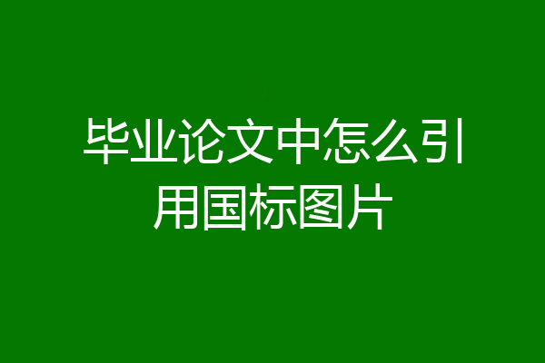 毕业论文中怎么引用国标图片