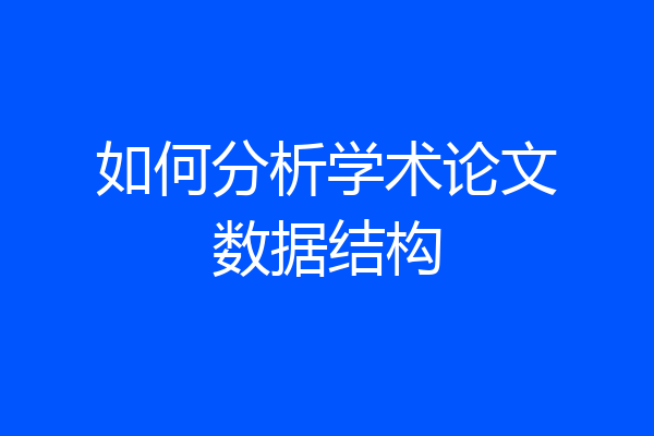 如何分析学术论文数据结构