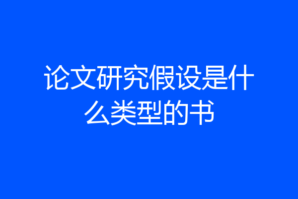 论文研究假设是什么类型的书