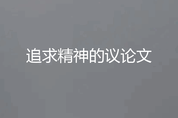 追求精神的议论文