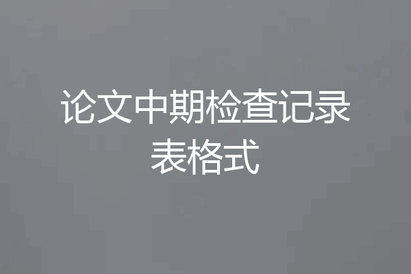 论文中期检查记录表格式