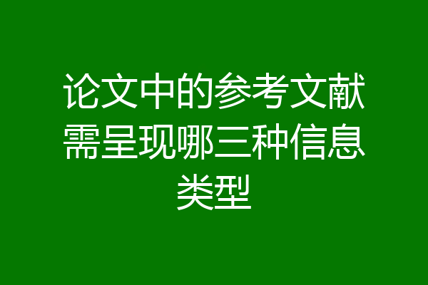 论文中的参考文献需呈现哪三种信息类型