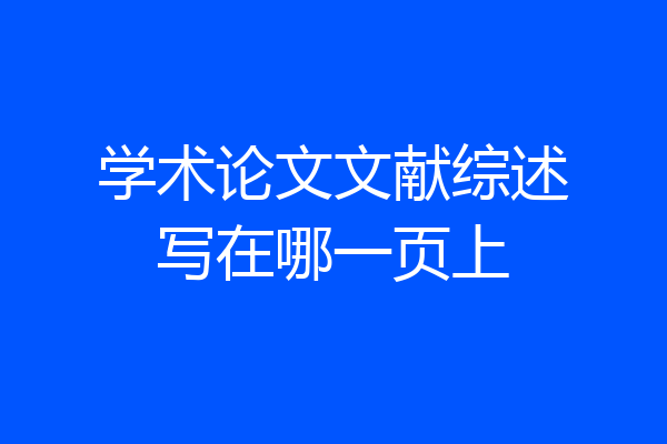学术论文文献综述写在哪一页上