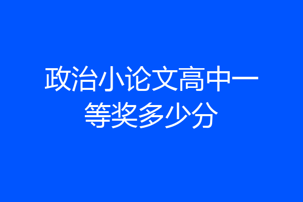 政治小论文高中一等奖多少分