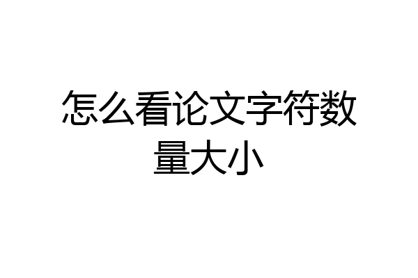 怎么看论文字符数量大小