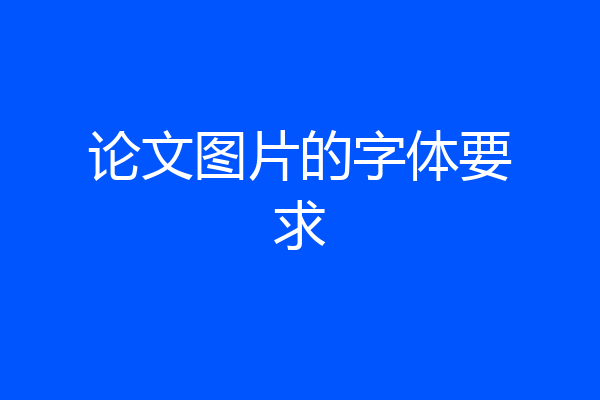 论文图片的字体要求