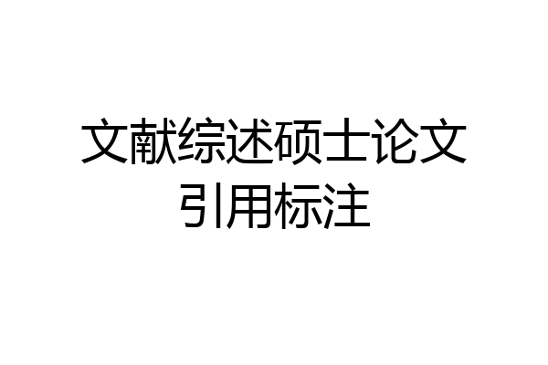 文献综述硕士论文引用标注