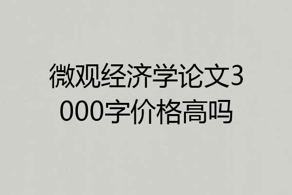 微观经济学论文3000字价格高吗