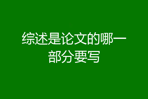 综述是论文的哪一部分要写