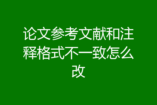 论文参考文献和注释格式不一致怎么改
